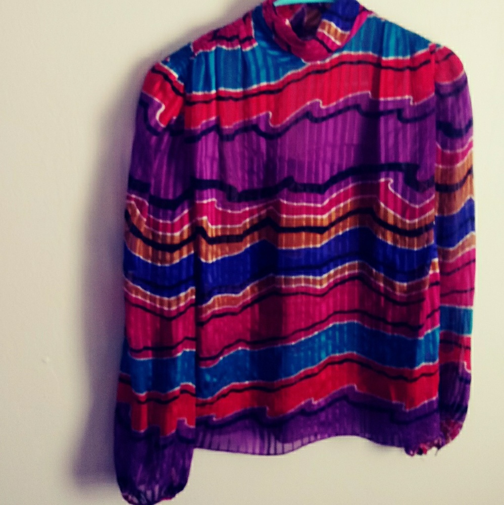Silk Adrianna papell  multi color long sleeve